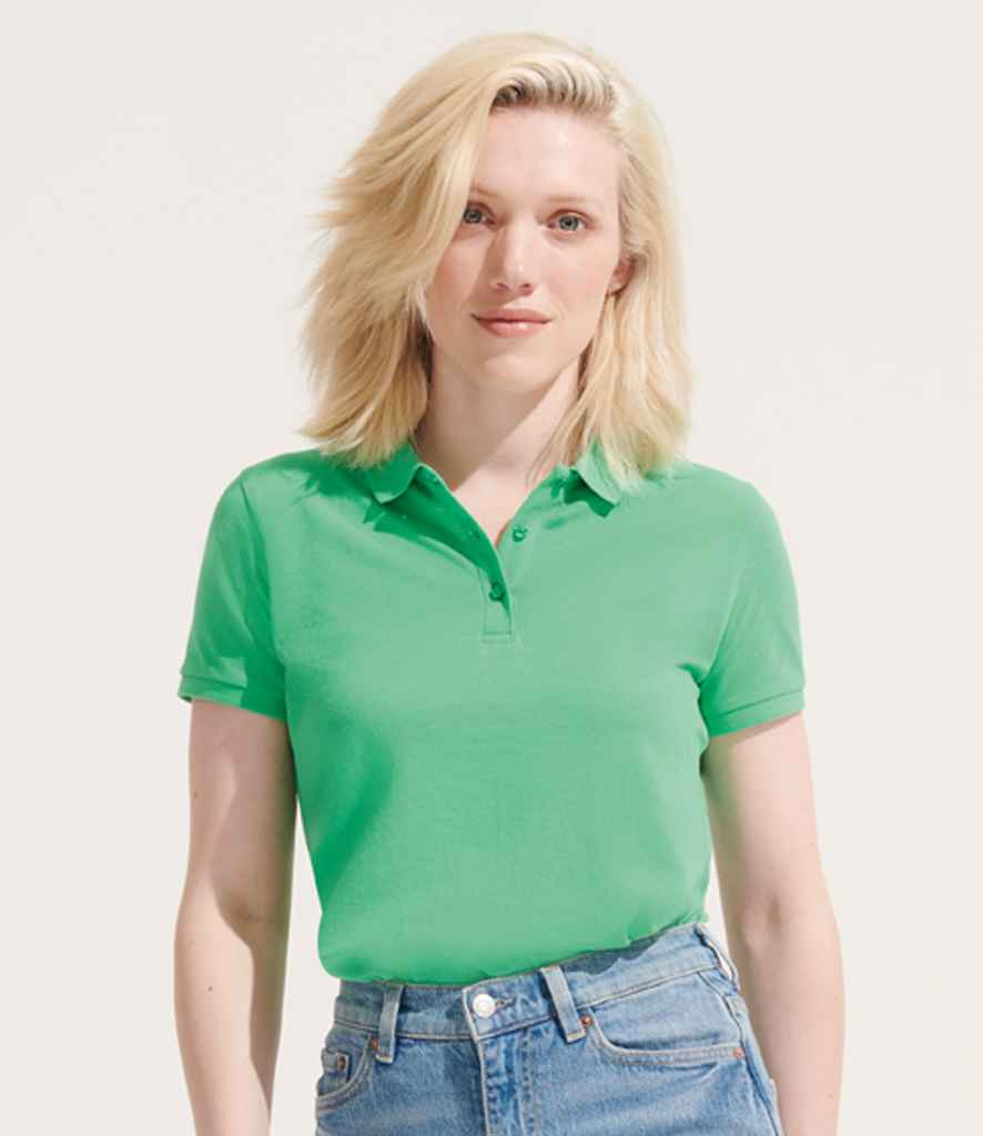 SOL'S Ladies Planet Organic Piqué Polo Shirt - Spring Green (03575)