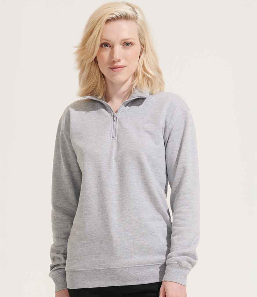 SOL'S SOL'S Unisex Conrad 1/4 Zip Sweatshirt - Grey Marl (04234)
