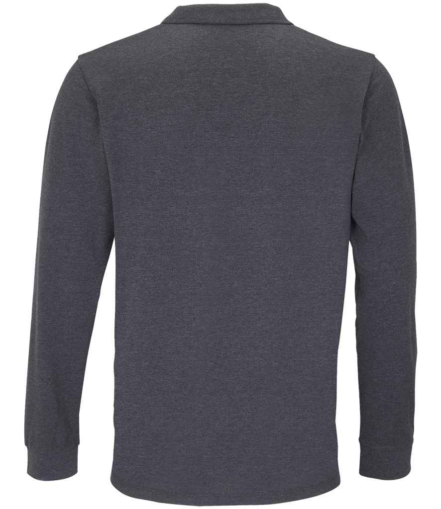 SOL'S SOL'S Unisex Planet Long Sleeve Piqué Polo Shirt - Charcoal Marl (04241)
