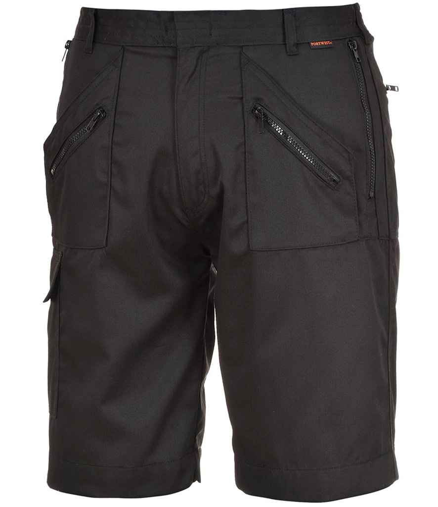 Portwest Action Shorts - Black (PW103) - FRONT