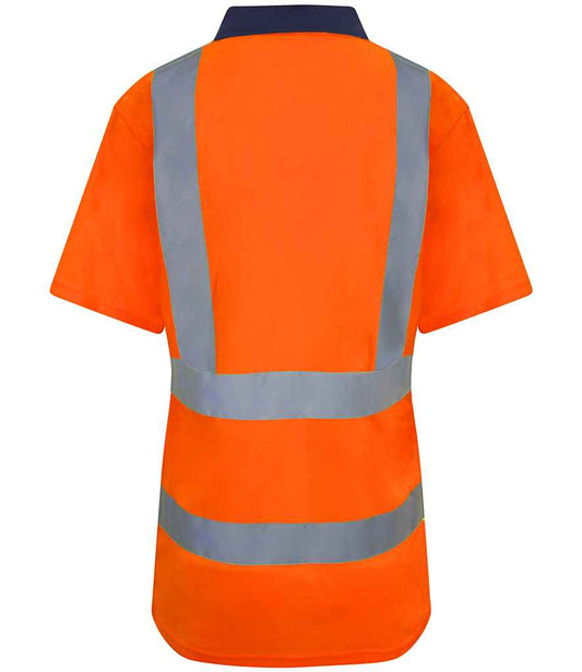 Pro RTX High Visibility Polo Shirt - Orange/Navy - back
