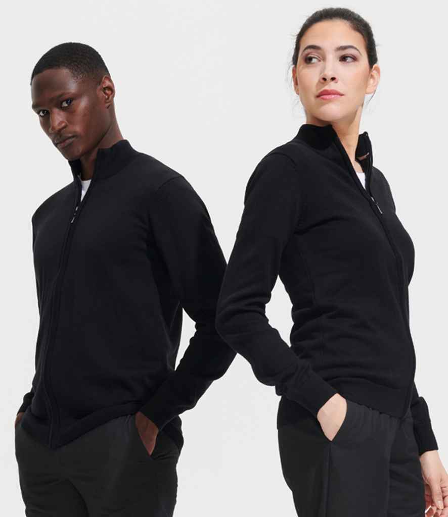 SOL'S SOL'S Gordon Full Zip Cotton Acrylic Cardigan - Black (10548)