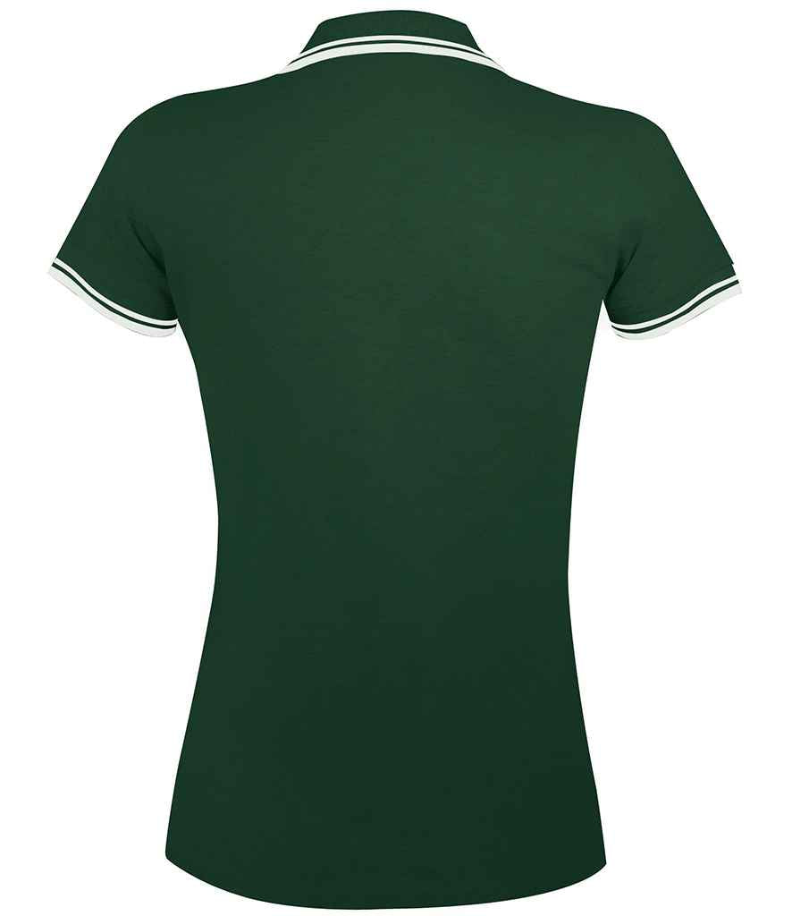 SOL'S SOL'S Ladies Pasadena Tipped Cotton Piqué Polo Shirt - Forest Green/White (10578)