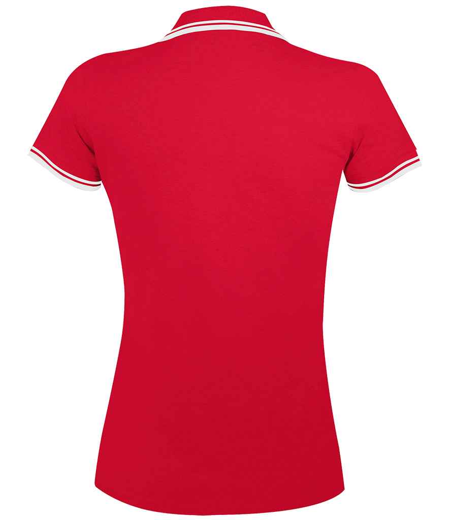 SOL'S SOL'S Ladies Pasadena Tipped Cotton Piqué Polo Shirt - Red/White (10578)
