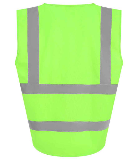 Pro RTX High Visibility Kids Waistcoat - Lime Green - back
