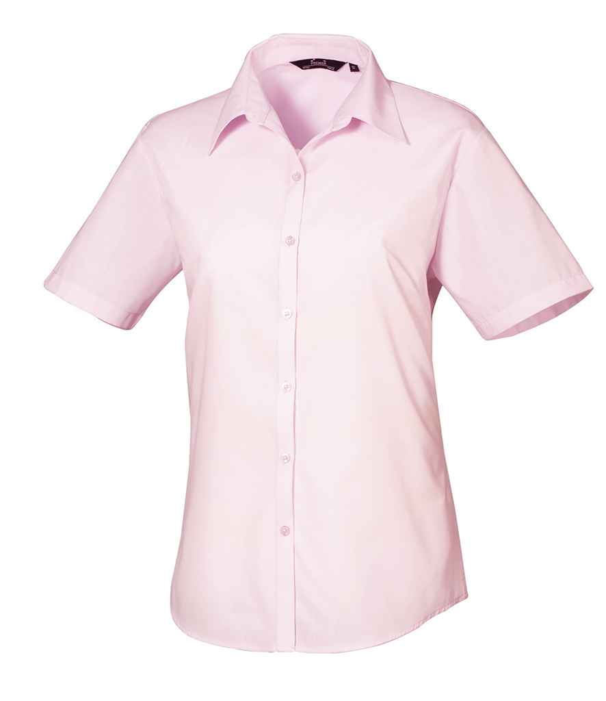 Premier Ladies Short Sleeve Poplin Blouse - FRONT