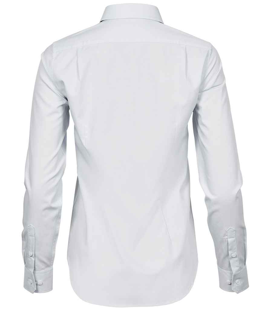 Tee Jays Ladies Stretch Luxury Long Sleeve Poplin Shirt - BACK