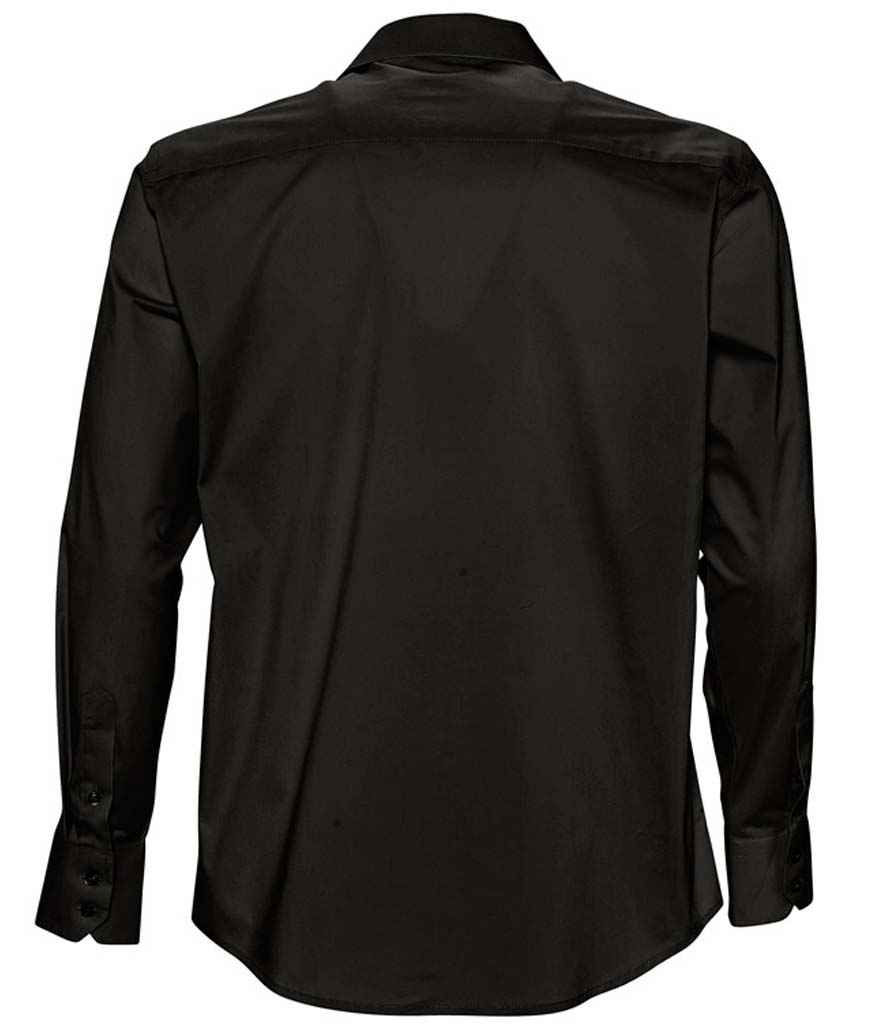 SOL'S SOL'S Brighton Long Sleeve Fitted Shirt - Black (17000)
