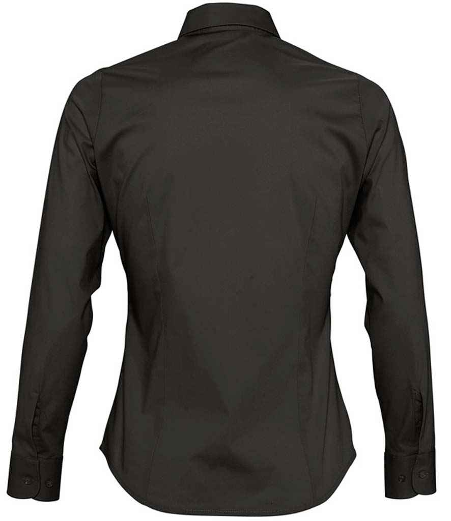 SOL'S SOL'S Ladies Eden Long Sleeve Fitted Shirt - Black (17015)