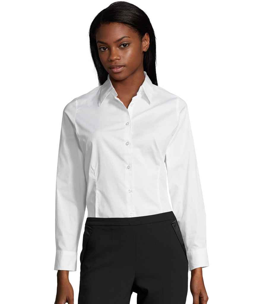 SOL'S SOL'S Ladies Eden Long Sleeve Fitted Shirt - White (17015)