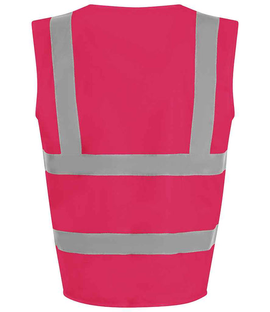 Pro RTX High Visibility Kids Waistcoat - Pink - back