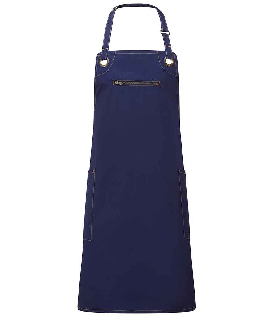 Premier Barley Contrast Stitch Bib Apron - FRONT