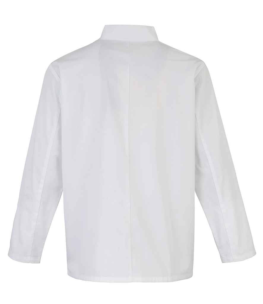 Premier Unisex Long Sleeve Stud Front Chef's Jacket - BACK