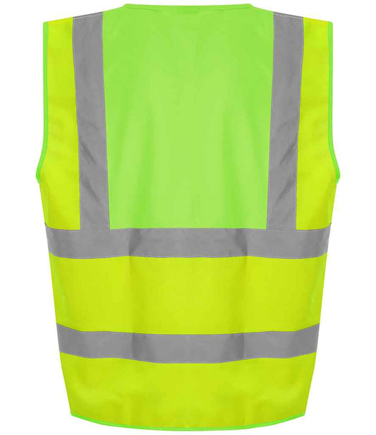 Pro RTX High Visibility Waistcoat - Yellow/Lime Green - back