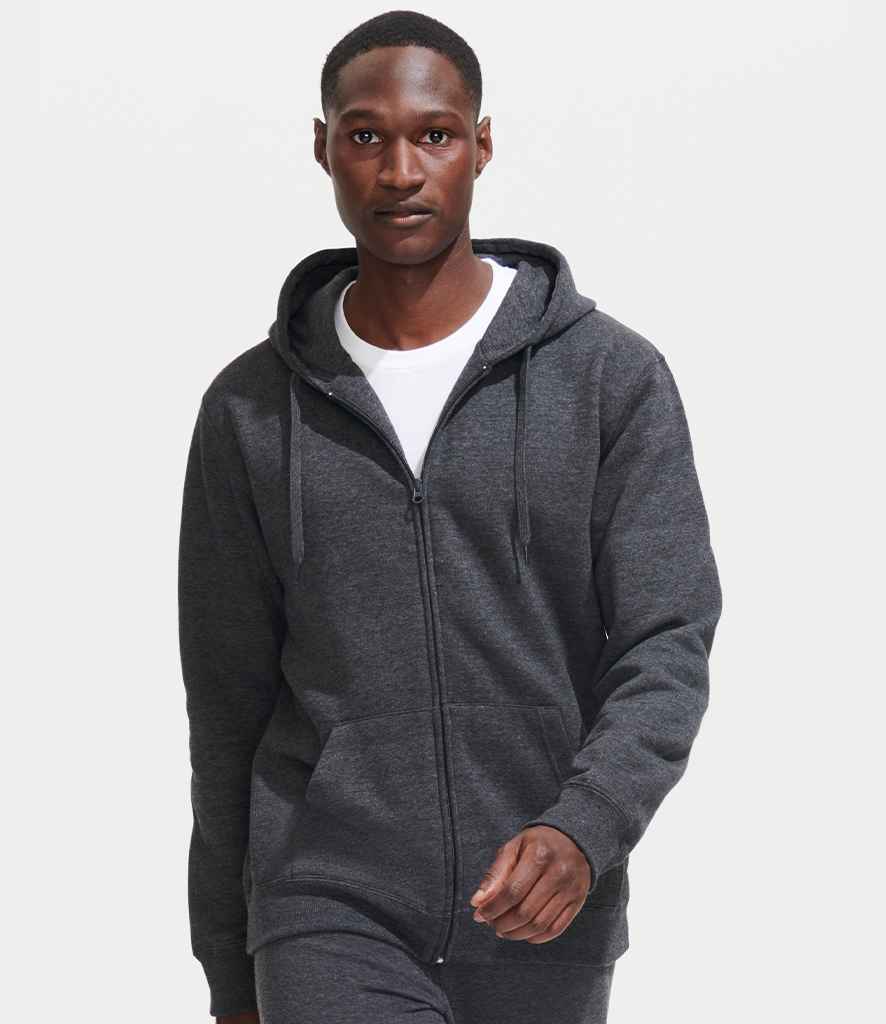SOL'S SOL'S Seven Zip Hooded Sweatshirt - Charcoal Marl (47800)
