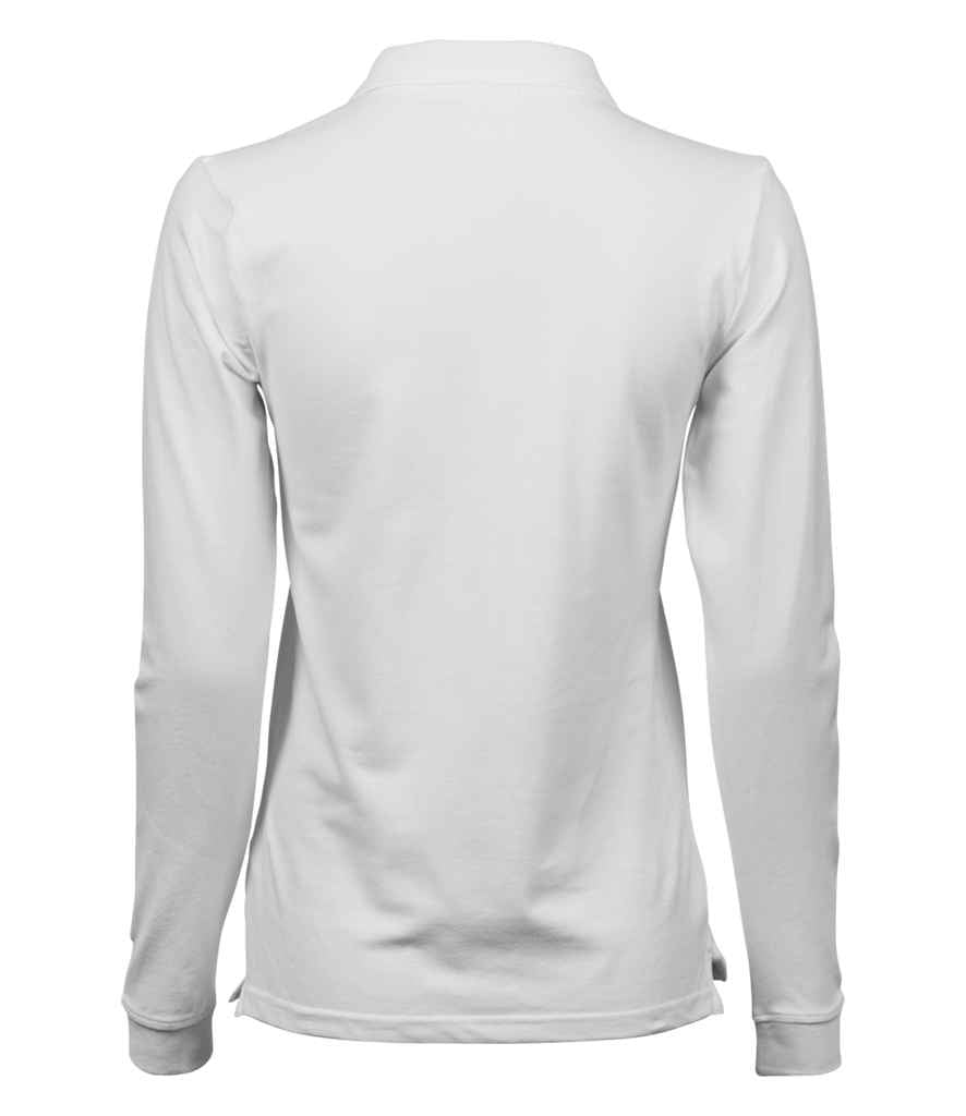 Tee Jays Ladies Luxury Stretch Long Sleeve Polo Shirt - BACK