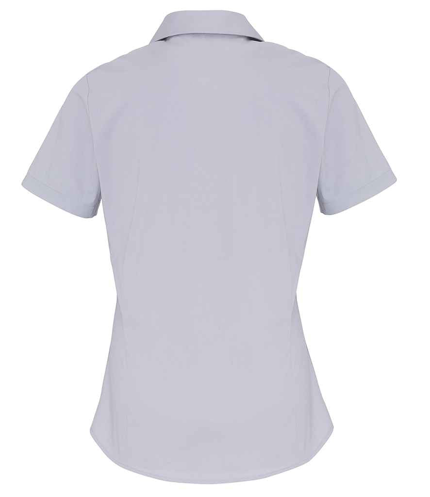 Premier Ladies Short Sleeve Stretch Fit Poplin Shirt - BACK