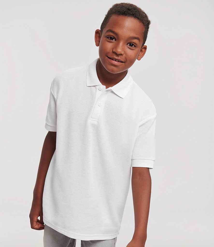 Russell Schoolgear Kids Poly/Cotton Piqué Polo Shirt - White (539B)