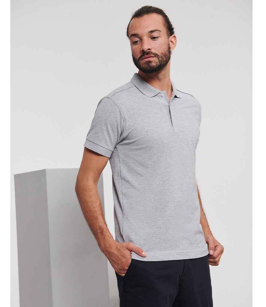 Russell Stretch Piqué Polo Shirt - Light Oxford (566M)