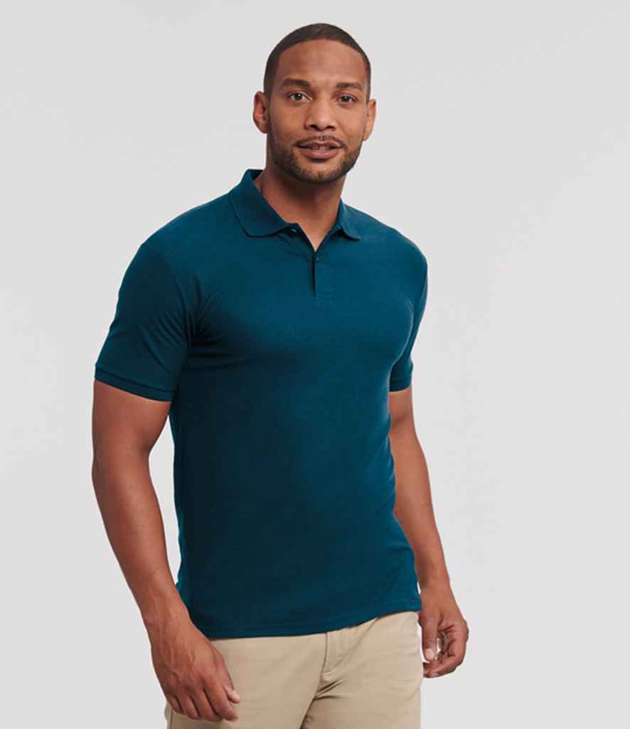 Russell Authentic Eco Piqué Polo Shirt - Petrol Blue (570M)