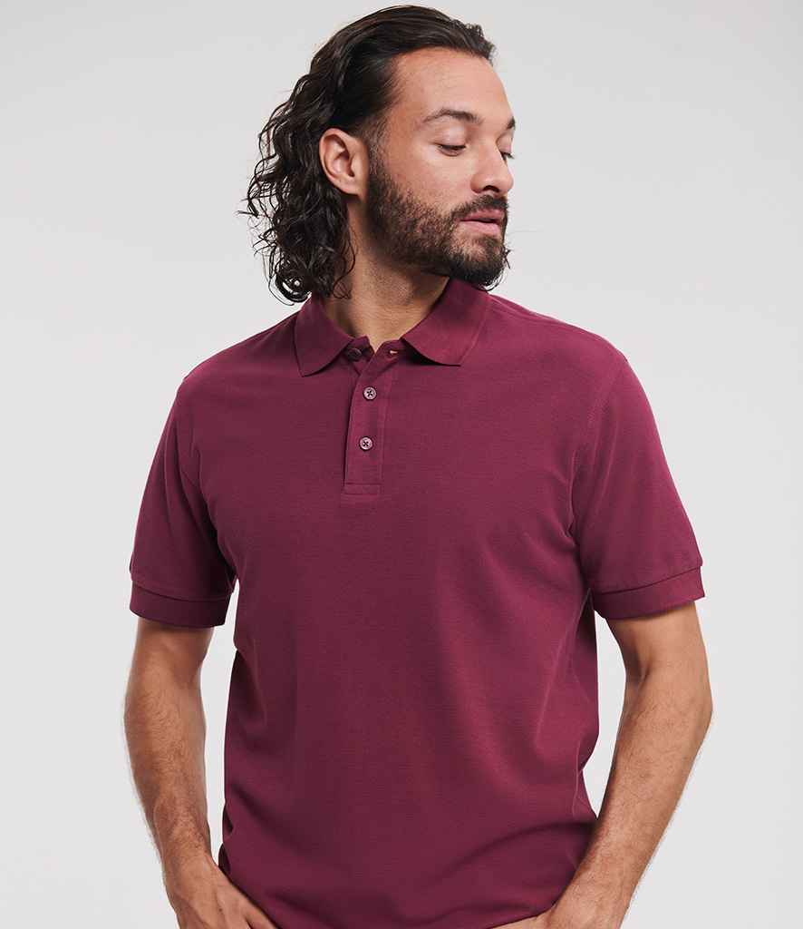 Russell Ultimate Cotton Piqué Polo Shirt - Burgundy (577M)