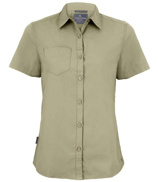 Craghoppers Expert Ladies Kiwi Short Sleeve Shirt - Pebble (CR543) - back