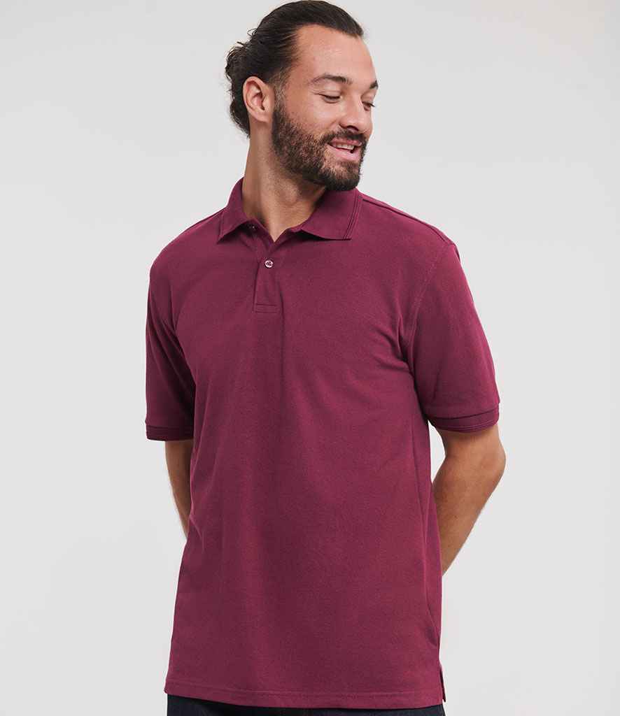 Russell Hardwearing Poly/Cotton Piqué Polo Shirt - Burgundy (599M)