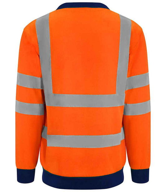 Pro RTX High Visibility Two Tone Sweatshirt - Orange/Navy - back