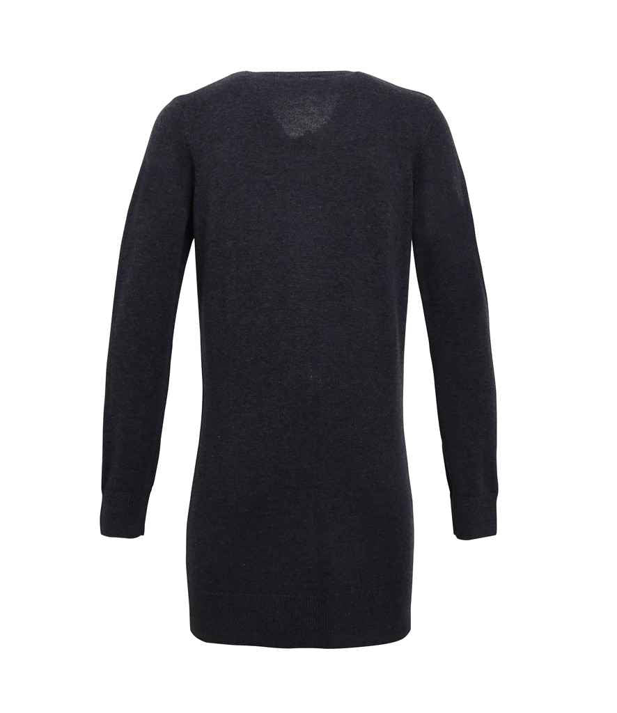 Premier Ladies Longline V Neck Cardigan - BACK
