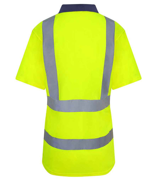 Pro RTX High Visibility Polo Shirt - Yellow/Navy - back