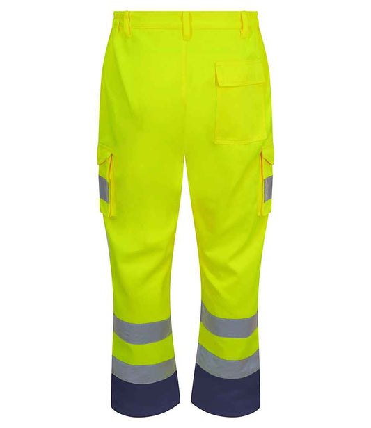 Pro RTX High Visibility Cargo Trousers - Yellow - back