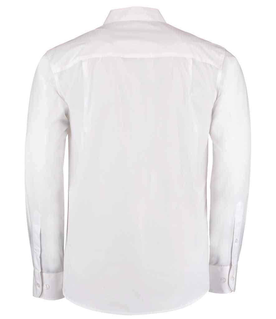 Kustom Kit Long Sleeve Tailored Mandarin Collar Shirt - BACK