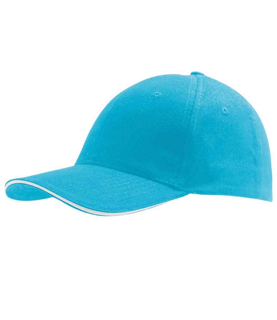 SOL'S SOL'S Buffalo Cap - Turquoise Blue/White (88100)