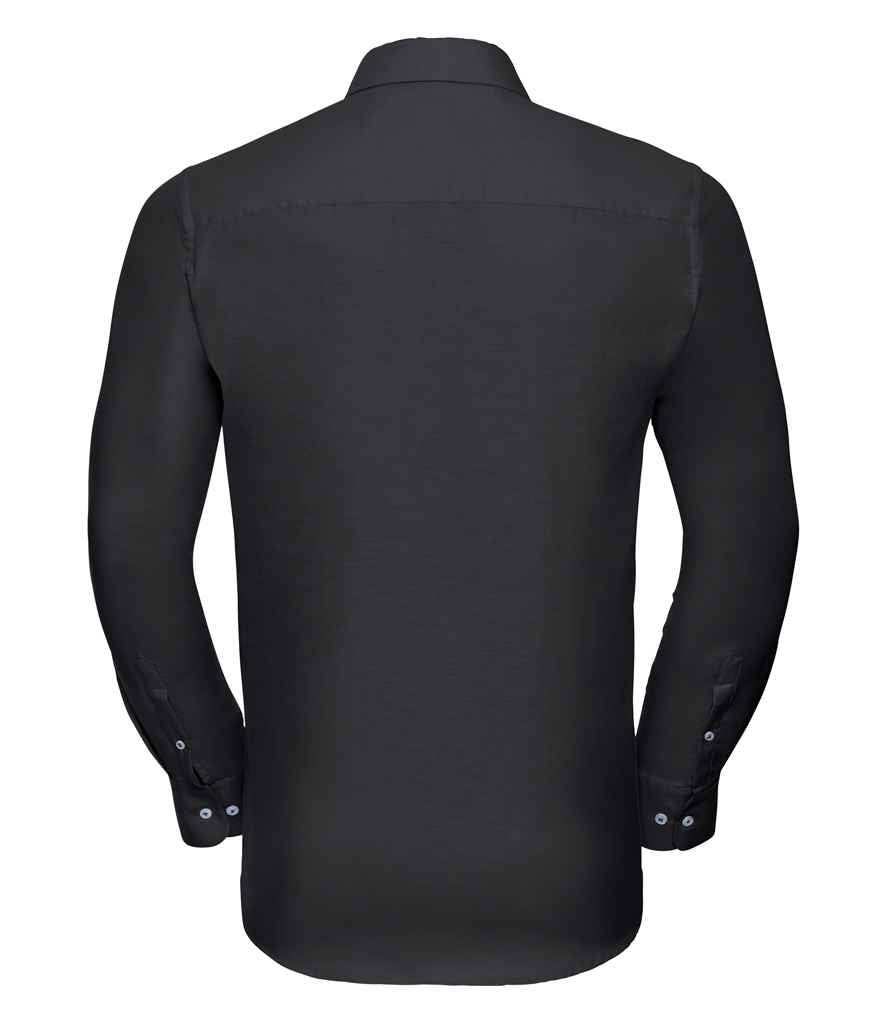 Russell Collection Long Sleeve Tailored Oxford Shirt - Black (922M)