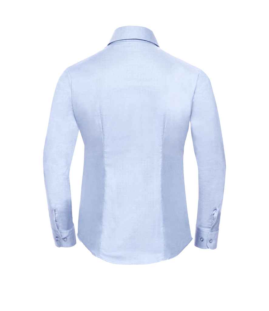 Russell Collection Ladies Long Sleeve Easy Care Oxford Shirt - Oxford Blue (932F)