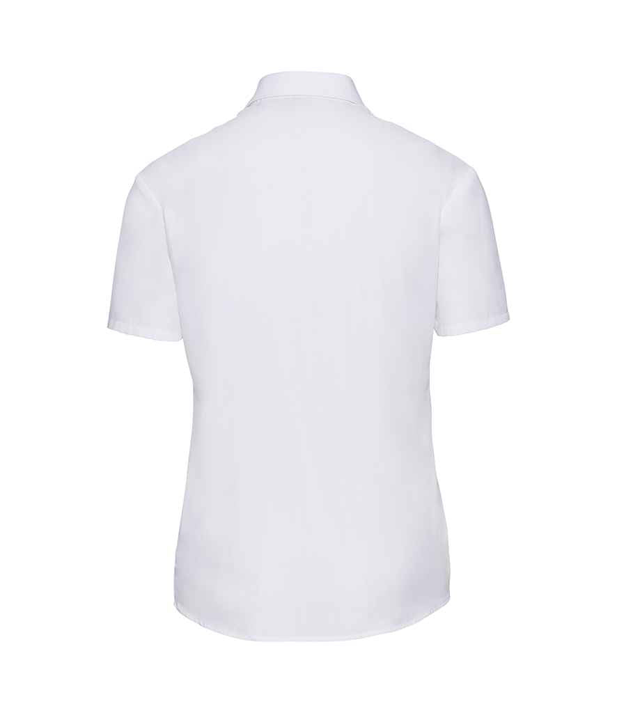 Russell Collection Ladies Short Sleeve Easy Care Poplin Shirt - White (935F)