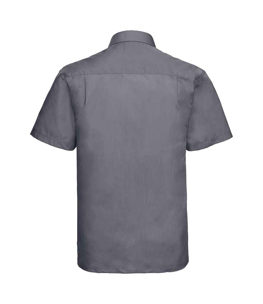 Russell Collection Short Sleeve Easy Care Poplin Shirt - Convoy Grey (935M)