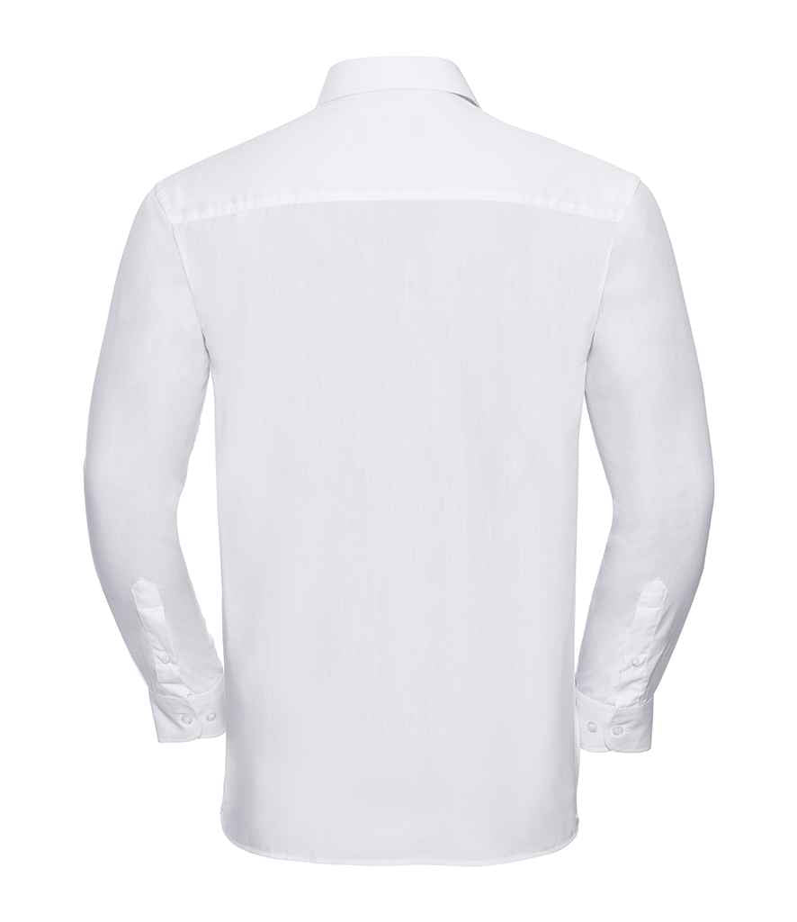 Russell Collection Long Sleeve Easy Care Cotton Poplin Shirt - White (936M)
