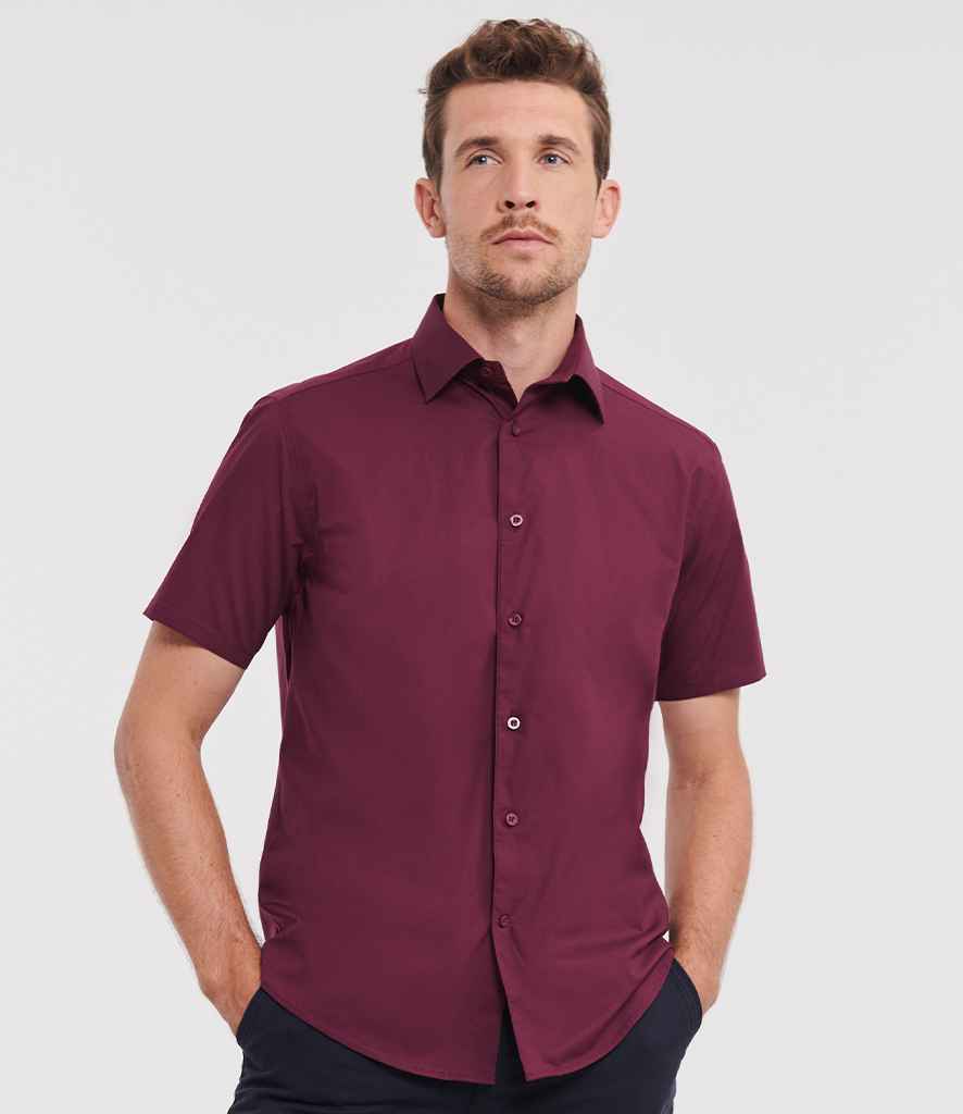 Russell Collection Short Sleeve Easy Care Fitted Shirt - Port (947M)