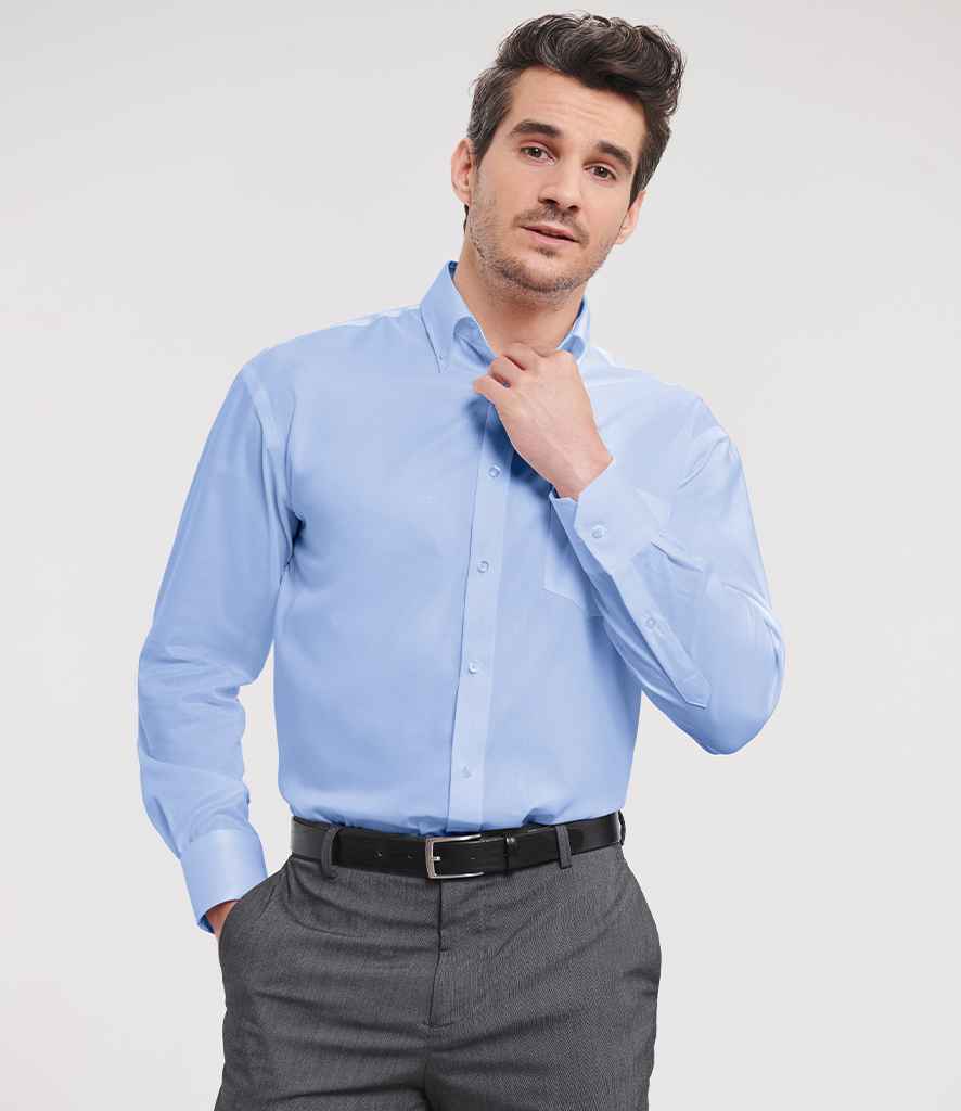 Russell Collection Long Sleeve Ultimate Non-Iron Shirt - Bright Sky (956M)