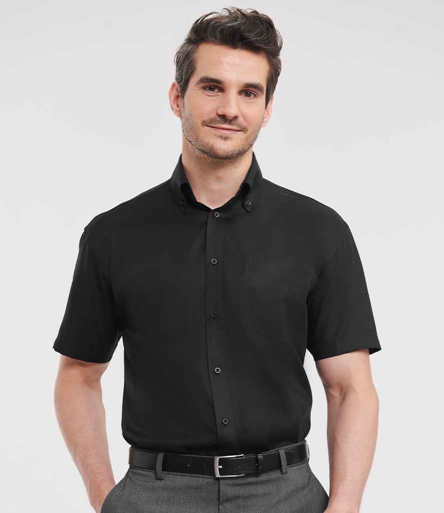 Russell Collection Short Sleeve Ultimate Non-Iron Shirt - Black (957M)