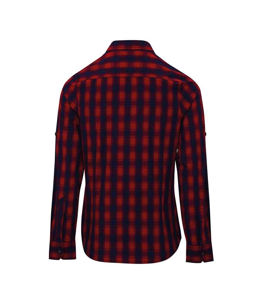 Premier Ladies Mulligan Check Long Sleeve Shirt - BACK