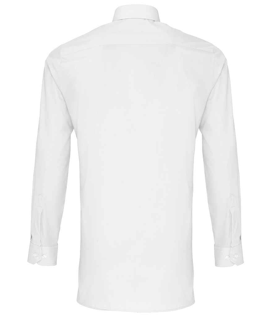 Premier Long Sleeve Fitted Poplin Shirt - BACK