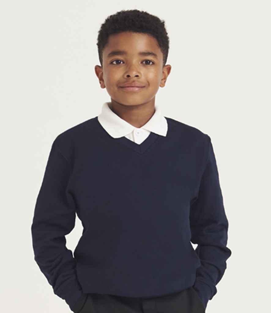 AWDis Academy Kids V Neck Sweatshirt - Navy (AC003B)