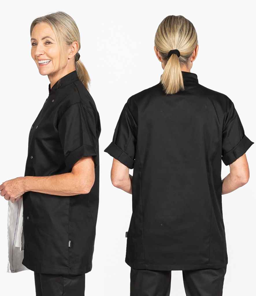 Dennys Short Sleeve Chef's Jacket - Black (AF002)