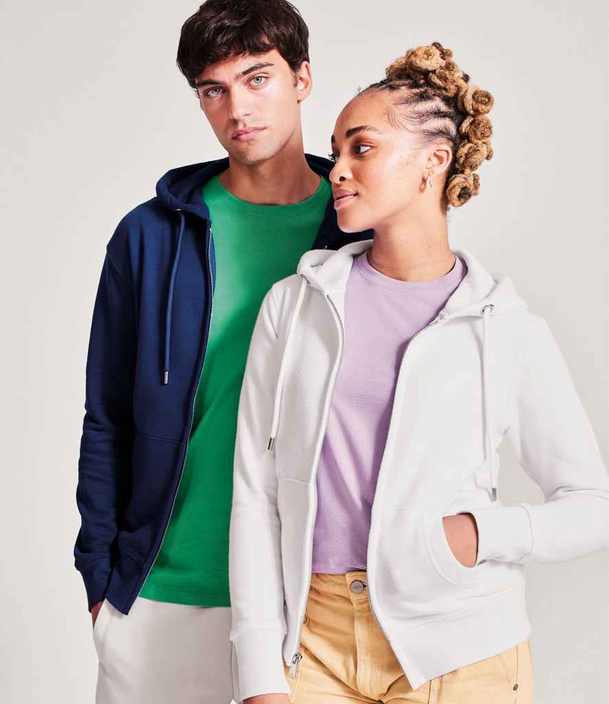 Anthem Ladies Organic Full Zip Hoodie - White (AM04)