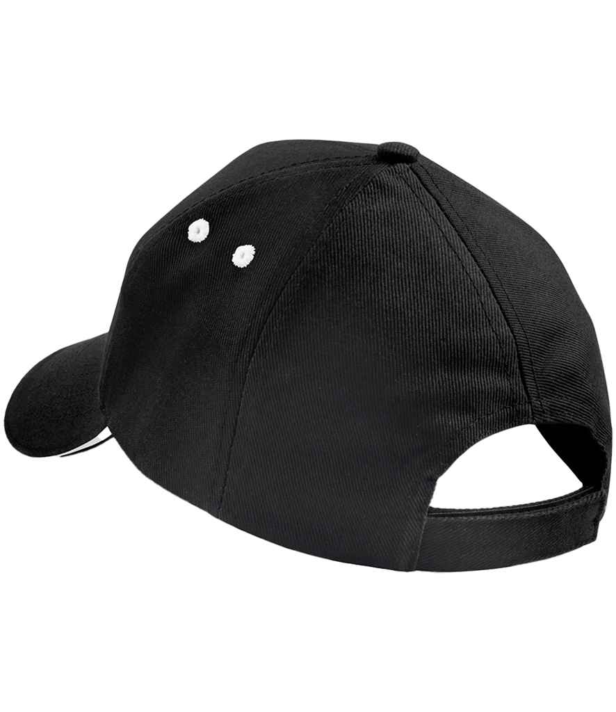 Beechfield Ultimate 5 Panel Cap with Sandwich Peak - Black/White (BB15C)