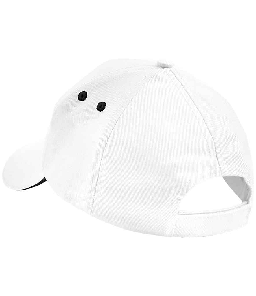 Beechfield Ultimate 5 Panel Cap with Sandwich Peak - White/Black (BB15C)