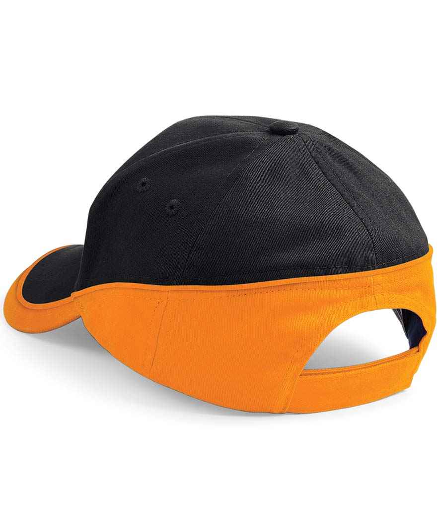 Beechfield Teamwear Competition Cap - Black/Orange (BB171)