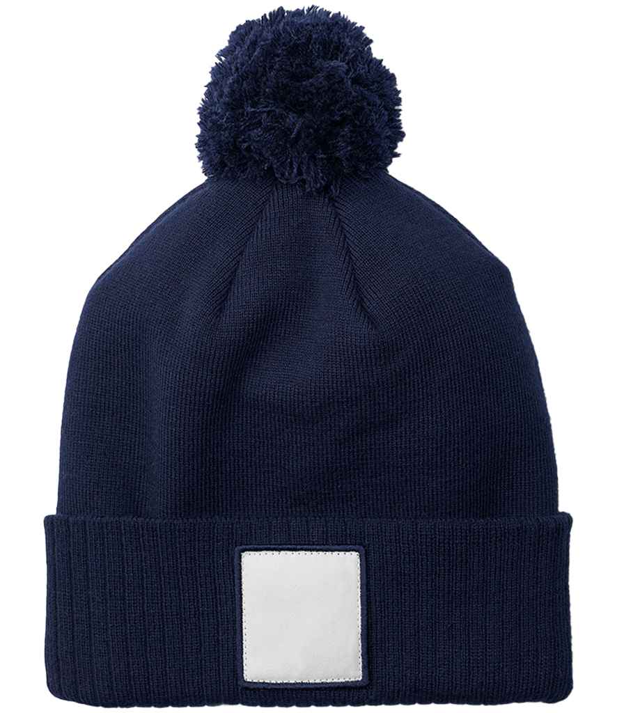 Beechfield Appliqué Patch Pom Beanie - Oxford Navy/White (BB338R)